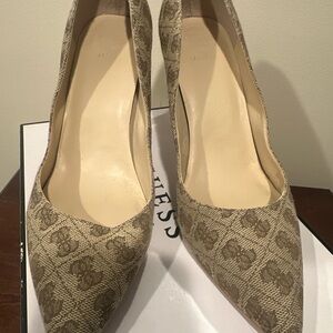 Guess Tan Patterned Heels